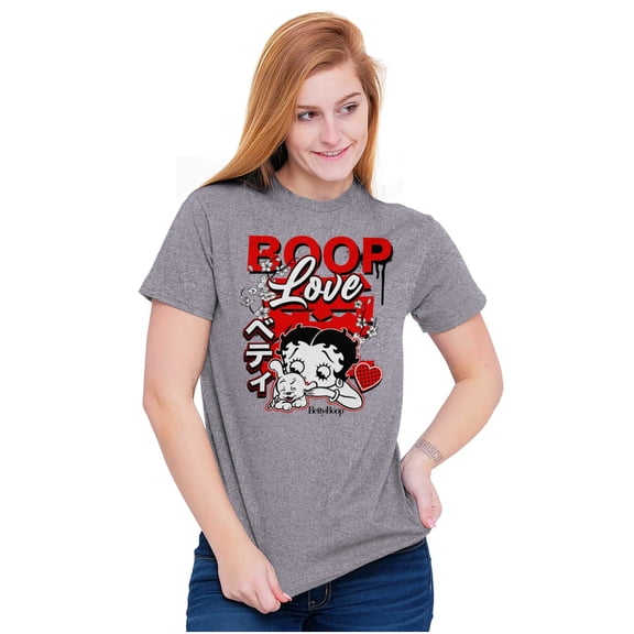 Cool Kanji Style Betty Boop Love Women's Graphic T Shirt Tees Brisco Brands L