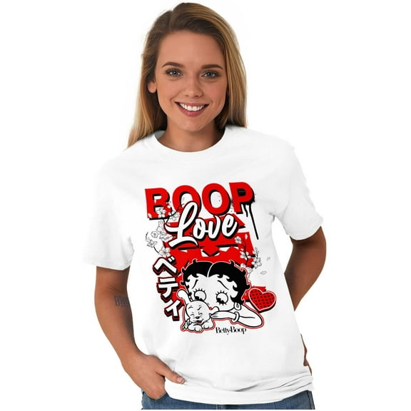 Cool Kanji Style Betty Boop Love Women's Graphic T Shirt Tees Brisco Brands S
