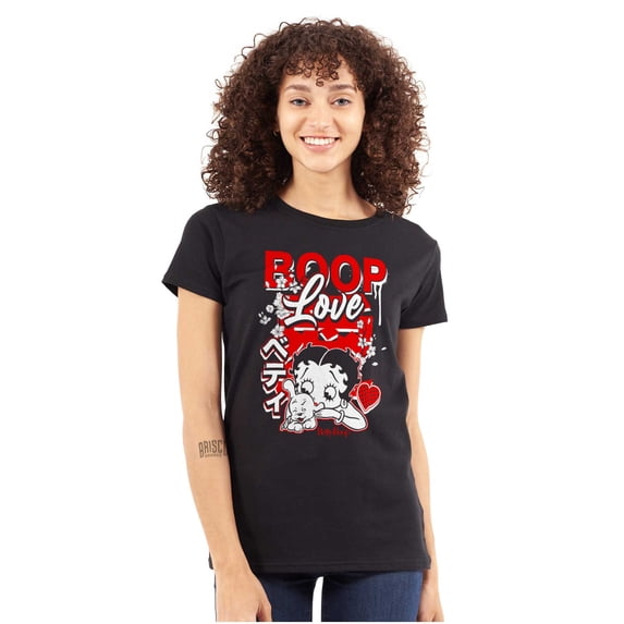 Cool Kanji Style Betty Boop Love Women's T Shirt Ladies Tee Brisco Brands L