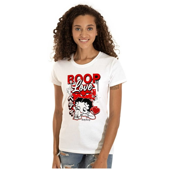 Cool Kanji Style Betty Boop Love Women's T Shirt Ladies Tee Brisco Brands L