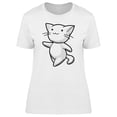 thumbnail image 1 of Cool Kawaii Kitten Doodle T-Shirt Women -Image by Shutterstock, Female Medium, 1 of 2