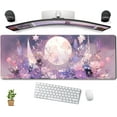 thumbnail image 1 of Cool Kawaii Pastel Purple Floral Desk Mat Mouse Pad Large Gaming Mousepad Spiritual Full Moon XL Extended Desk Pad Laptop Keyboard Mouse Mat, Cute Deskmat for Women Office Decor 31.5''''x11.8'''', 1 of 6