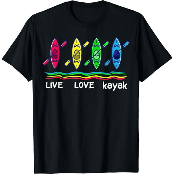 Cool Kayaks Shirt for Women Outdoor Funny Kayaking Boating T-Shirt Black X-Large