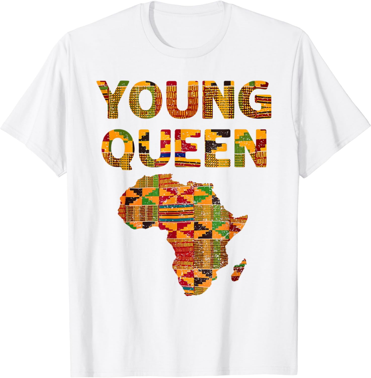 Cool Kente Cloth Art Kids Girls African Print African Queen T-Shirt