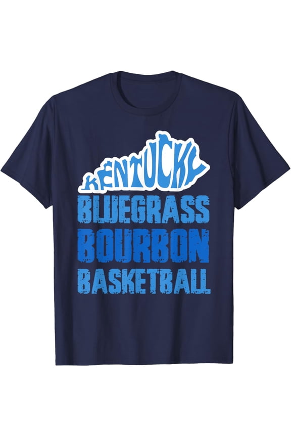 Cool Kentucky Map Football Basketball Bluegrass T-Shirt