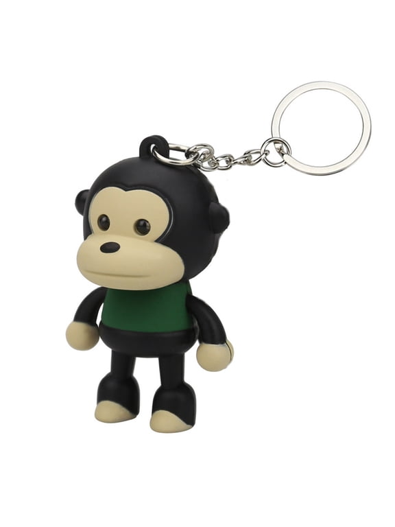 Cool Keychains for Adults, Monkey Light and Sound Keychain, Mini Figure Key Ring Toy, Backpack Bag Charm Accessory, Novelty Gift for Friends