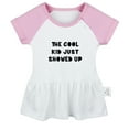 thumbnail image 1 of The Cool Kid Just Showed UP Funny Dresses For Baby, Newborn Babies Skirts, Infant Princess Dress, 0-24M Kids Graphic Clothes (Pink Raglan Dresses, 0-6 Months), 1 of 4