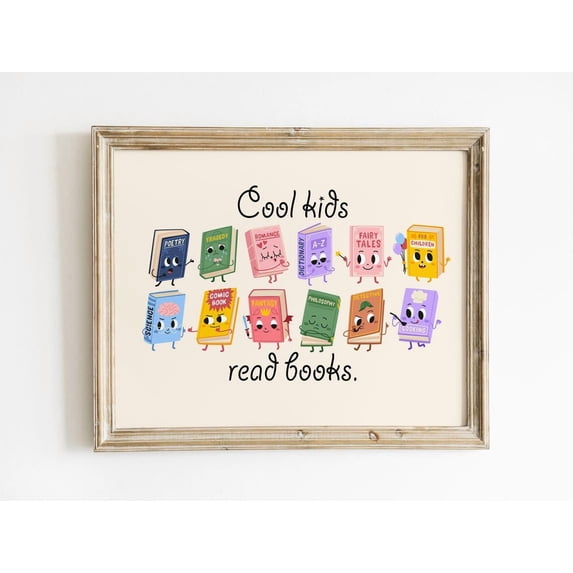 Cool Kids Read Books Classroom Library Fun Reading Corner Educational ...