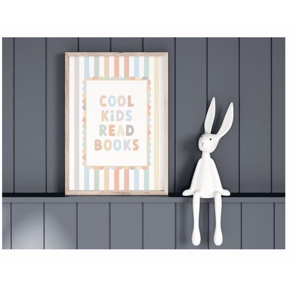Cool Kids Read Books Print / Rainbow Nursery Wall Art Classroom Print Nursery Quote Print Playroom Wall Art Kids Room Wall Art