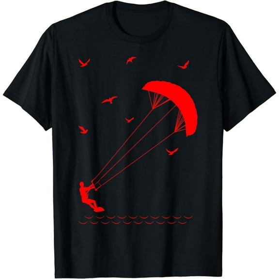 Cool Kitesurfing Silhouette Kiteboarding Surfboard T-Shirt