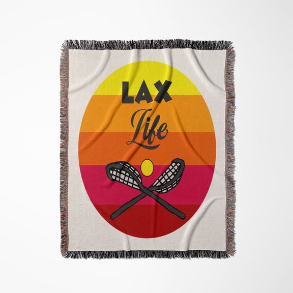 Cool Lacrosse Lax Life And Sunrise Sports Art For Lacross Players, Woven Blanket
