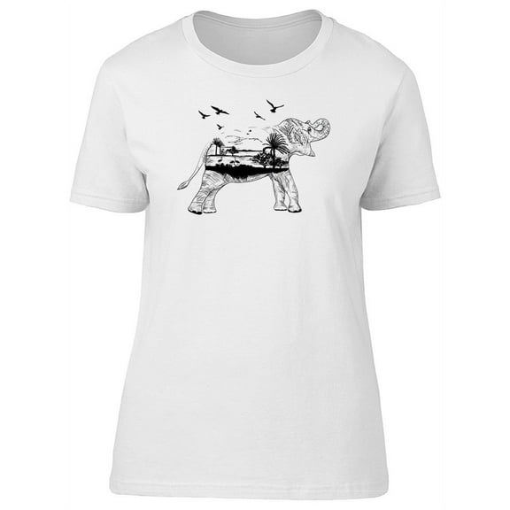 Cool Landscape African Elephant T-Shirt Women -Image by Shutterstock, Female Small