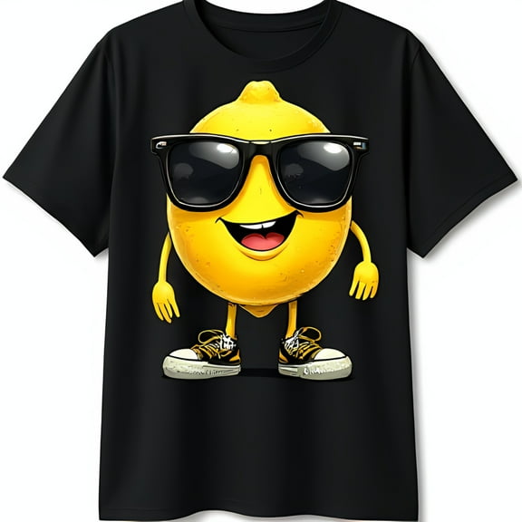 Cool Lemon Graphic Black T-Shirt Fun Stylish Design for Citrus Lovers