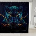 Cool Leopard Shower Curtain Wild Jungle Animal Bathroom Curtain Neon