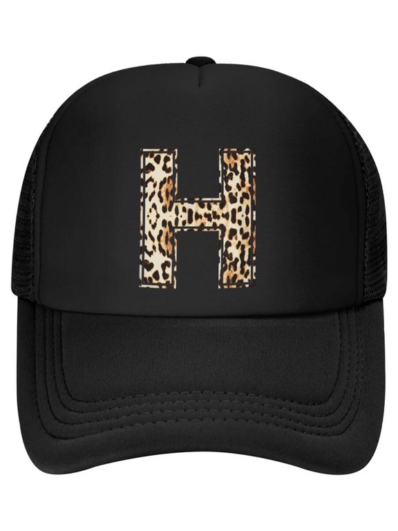 Cool Letter H Initial Name Leopard Cheetah Print Baseball Cap