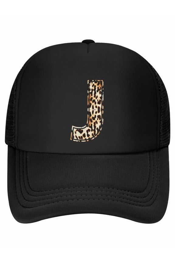Cool Letter J Initial Name Leopard Cheetah Print Baseball Cap