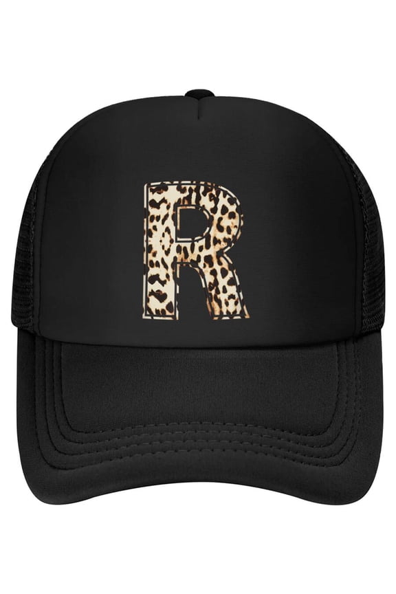 Cool Letter R Initial Name Leopard Cheetah Print Baseball Cap