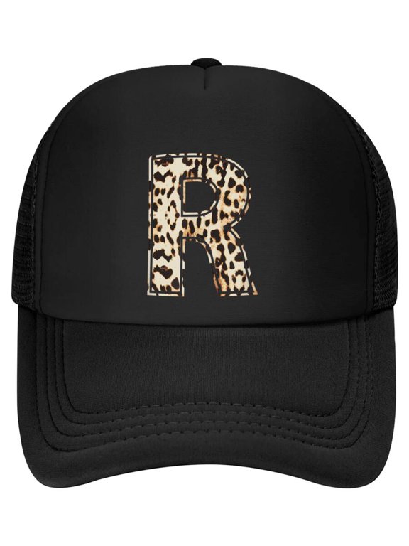 Cool Letter R Initial Name Leopard Cheetah Print Baseball Cap