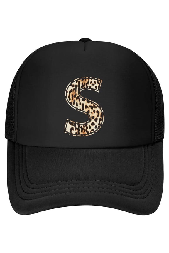 Cool Letter S Initial Name Leopard Cheetah Print Baseball Cap