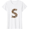 thumbnail image 1 of Cool Letter S Initial Name Leopard Cheetah Print T-Shirt, 1 of 4