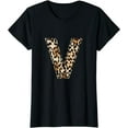 thumbnail image 1 of Cool Letter V Initial Name Leopard Cheetah Print T-Shirt, 1 of 3