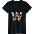 thumbnail image 1 of Cool Letter W Initial Name Leopard Cheetah Print T-Shirt T-Shirt, 1 of 3