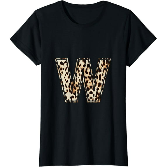 Cool Letter W Initial Name Leopard Cheetah Print T-Shirt T-Shirt