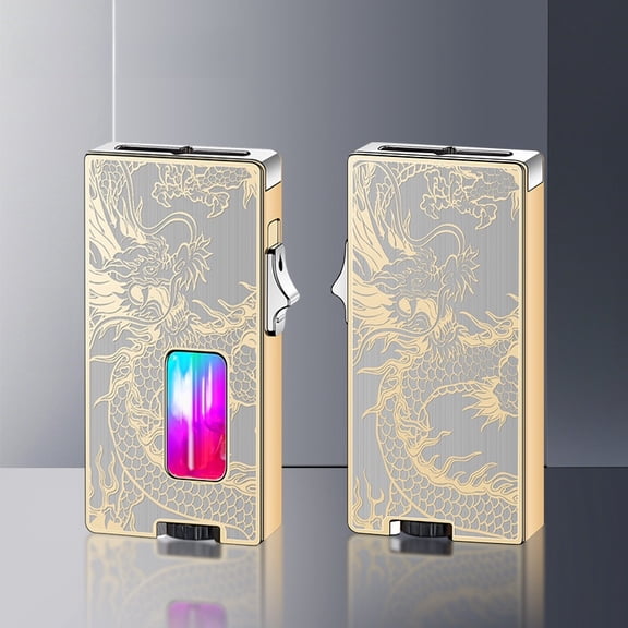 Cool Lighters for Men, Butane Refillable Lighter, Vintage Lighters with Unique Shake Ignition, Visible Gas Tank, Adjustable Wide Flat Soft Flame Lighter, Novelty Gifts for Men Women, No Fuel