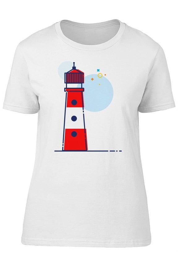 Cool Lighthouse Doodle T-Shirt Women -Image by Shutterstock, Female Large