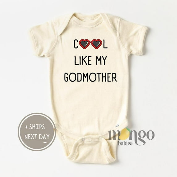 Cool Like My Godmother Baby Onesies Gift From Godmother Shirt For Goddaughter Gift Baptism Goddaughter Gift Christening Baby Reveal Cute Baby Onesie, BABY BODYSUIT LAT 4424