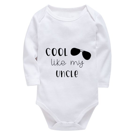 Cool Like My Uncle Onesie for Boys Long Sleeve Girl Onsies White 0-3 Months Baby Boy Clothes