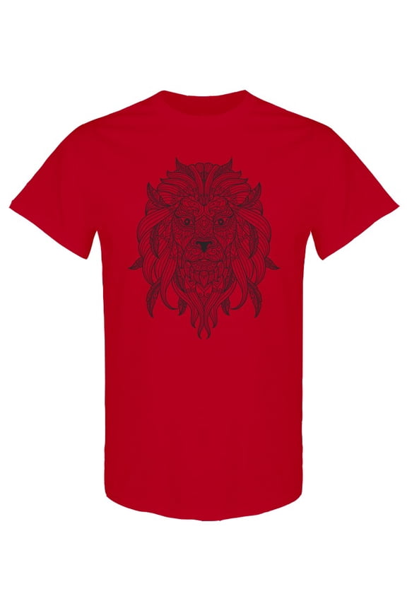 Cool Lion Face Design T-Shirt Men -Image by Shutterstock, Male XX-Large