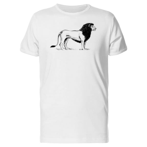 Cool Lion Grunge Sketch T-Shirt Men -Image by Shutterstock, Male Large