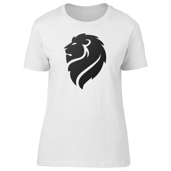 Cool Lion Head, Black T-Shirt Women -Image by Shutterstock, Female Small