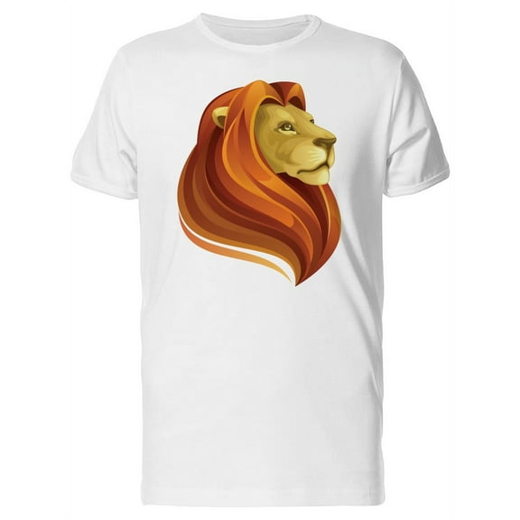 Cool Lion Head Cartoon T-Shirt Men -Image by Shutterstock, Male Medium