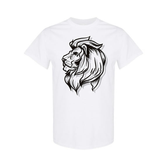 Cool Lion Head Sketch T-Shirt Men -Image by Shutterstock, Male Large