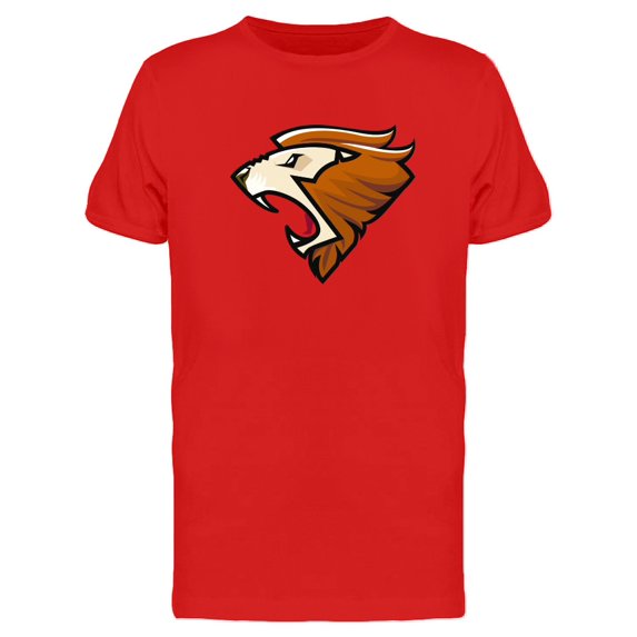 Cool Lion Mascot Roaring Cartoon T-Shirt Men -Image by Shutterstock, Male Small