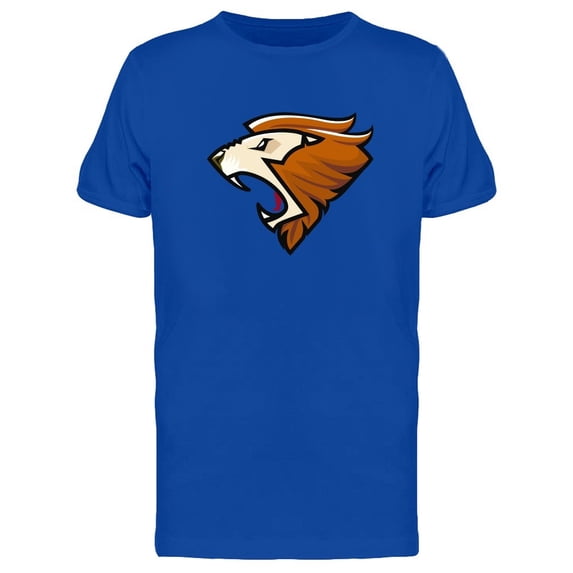 Cool Lion Mascot Roaring Cartoon Tee Men's -Image by Shutterstock