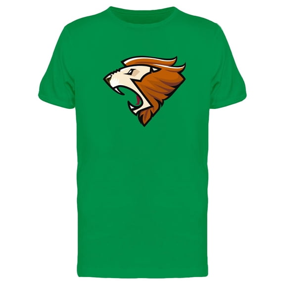Cool Lion Mascot Roaring Cartoon Tee Men's -Image by Shutterstock