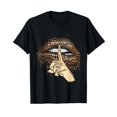 thumbnail image 1 of Cool Lips Bite Kiss Cheetah Print Womens Leopard Lip T-Shirt, 1 of 5