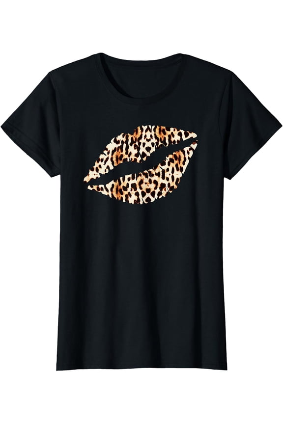 Cool Lips Kiss Me Leopard Cheetah Print T-Shirt