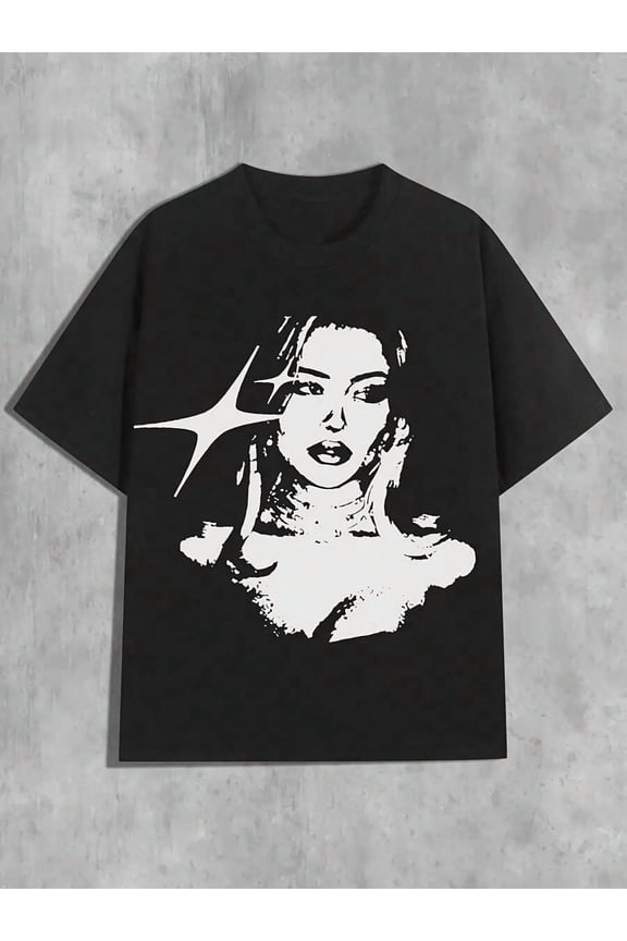 Cool Little Star T-Shirt, Men's Printed 100% Cotton, Round Neck Casual Men's Outdoor Short-Sleeved T-Shirt, Vintage Classic Street Men's Short-Sleeved T-Shirt, Daily Four Seasons Wear, S-5XL SIZE