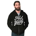 thumbnail image 1 of Cool Live Fast Die Young Motto Unisex Fleece Graphic Zip Up Hoodie Brisco Brands 2X, 1 of 5