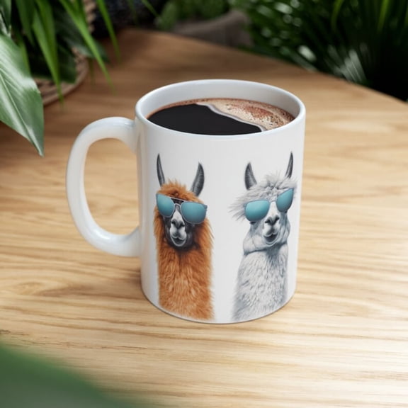 Cool Llamas Coffee Cup, Llamas with Sungles Cup, Funnlamas Tea Cup, Gift Llama lovers, Gift Her, Gift Him.