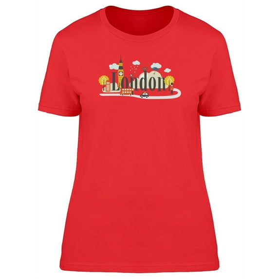 Cool London City Doodle Quote T-Shirt Women -Image by Shutterstock, Female Large