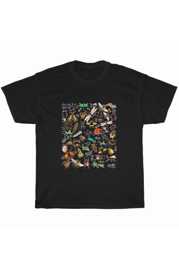 Cool Lots Of Bugs T-Shirt Insect Lover Entomologist Unisex Tee Gift New