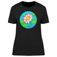 thumbnail image 1 of Cool Lotus Flower Cartoon T-Shirt Women -Image by Shutterstock, Female Medium, 1 of 2