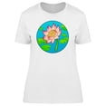 thumbnail image 1 of Cool Lotus Flower Cartoon T-Shirt Women -Image by Shutterstock, Female Small, 1 of 2