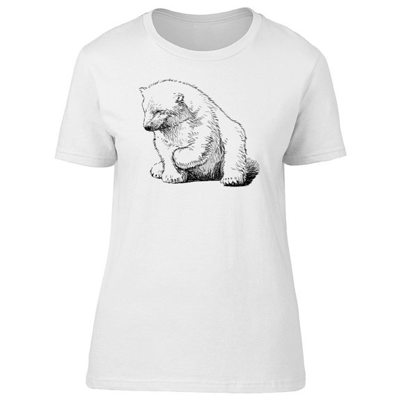 Cool Lovely Polar Bear Sketch T-Shirt Men -Image by Shutterstock, Male Medium