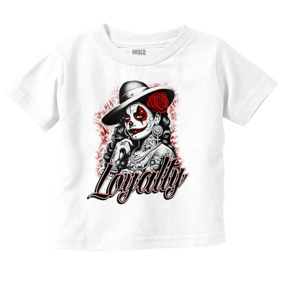 Cool Loyalty Chicana Clown Tattoo Toddler Boy Girl T Shirt Infant Toddler Brisco Brands 6M
